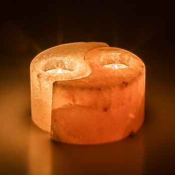 Soľná lampa SOLUNA oranžová/biela 1