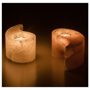 Soľná lampa SOLUNA oranžová/biela 2