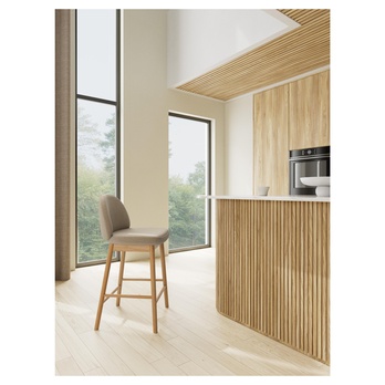 Barová stolička SOPHIA béžová/matný dub 9