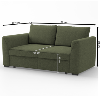 Pohovka SORA 140 olivová 3