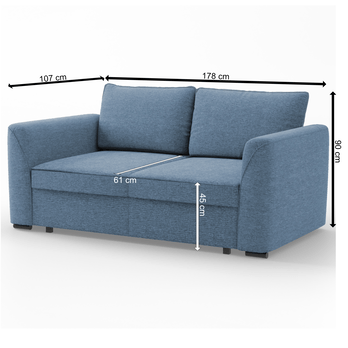 Pohovka SORA 140 tyrkysová 3