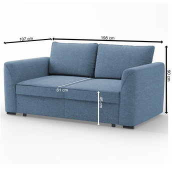 Pohovka SORA 160 tyrkysová 3