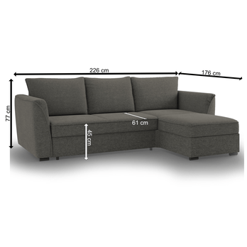 Sedacia súprava SORA R 120 pravá, sivohnedá 4