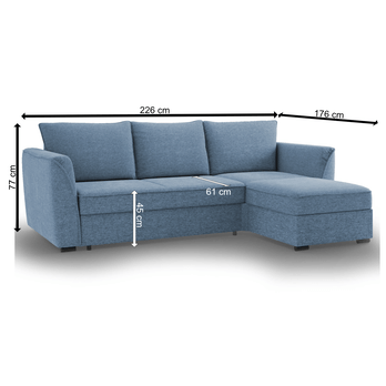 Sedacia súprava SORA R 120 pravá, tyrkysová 4