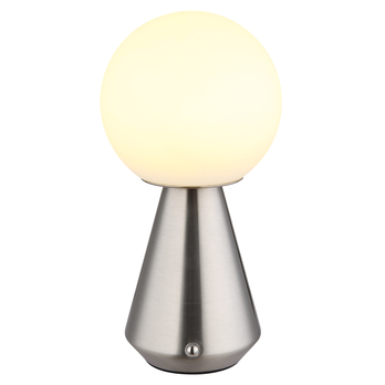 Vonkajšia stolná lampa SORA strieborná/biela 2