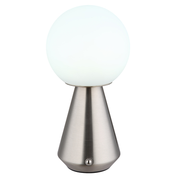 Vonkajšia stolná lampa SORA strieborná/biela 3