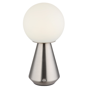 Vonkajšia stolná lampa SORA strieborná/biela 4