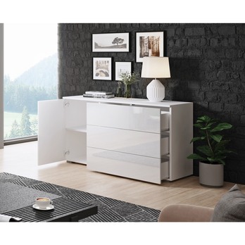 Komoda SORIA 110 biela/biela lesklá 2
