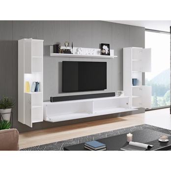 Obývacia stena SORIA XL biela/biela lesklá 2