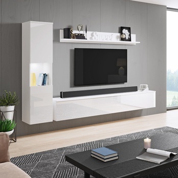 Obývacia stena SORIA biela/biela lesklá 1