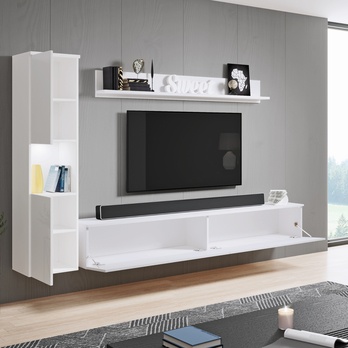 Obývacia stena SORIA biela/biela lesklá 2