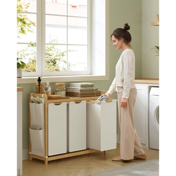 Kôš na bielizeň SORTER 1 krémová/bambus 1