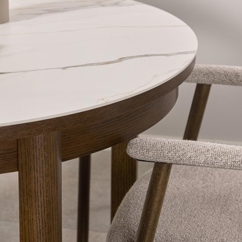 Jedálenský stôl SOUTHAMPTON 120 krémová/dymová 6