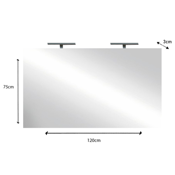 Zrkadlo s osvetlením SPICARO 3 bez rámu 1