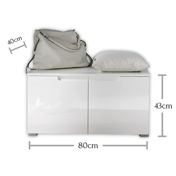 Lavica/skrinka na topánky SPICE biela 8