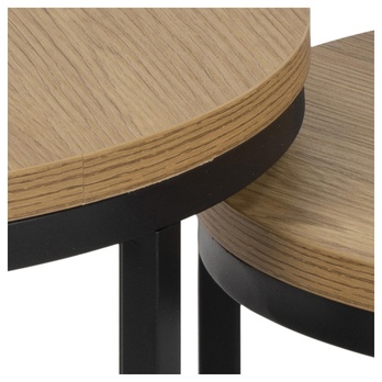 Prístavný stolík SPIRO 2 dub divoký/čierna, sada 2 ks 5