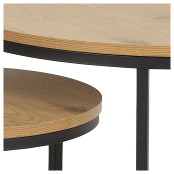 Prístavný stolík SPIRO 3 dub divoký/čierna, sada 2 ks 5