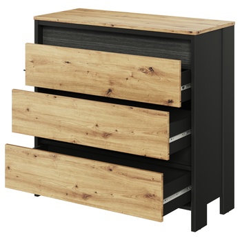 Komoda s osvetlením SPOT dub artisan/čierna 2