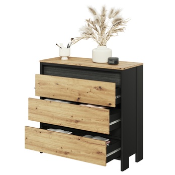 Komoda s osvetlením SPOT dub artisan/čierna 3