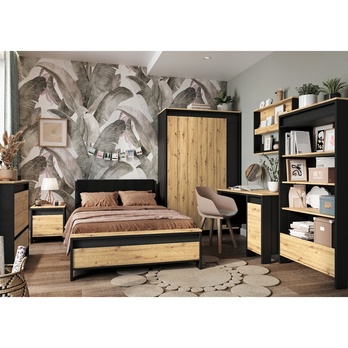 Komoda s osvetlením SPOT dub artisan/čierna 5