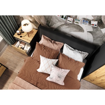 Nočný stolík s osvetlením SPOT dub artisan/čierna 1