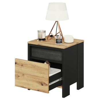 Nočný stolík s osvetlením SPOT dub artisan/čierna 3