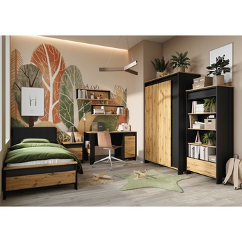 Nočný stolík s osvetlením SPOT dub artisan/čierna 6