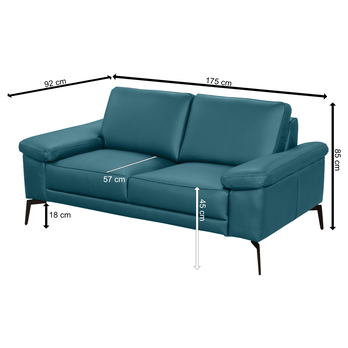 Pohovka SPRING 2-sedák, tyrkysová 5