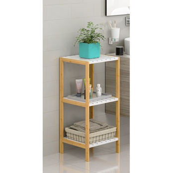 Regál  STANDING 2 bambus/biela 1