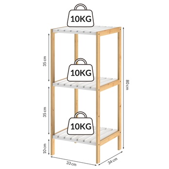 Regál  STANDING 2 bambus/biela 4