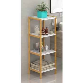 Regál  STANDING 3 bambus/biela 1