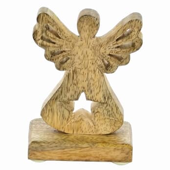 Dekorácia anjel STAR drevo, výška 12 cm 2
