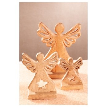 Dekorácia anjel STAR drevo, výška 17 cm 1
