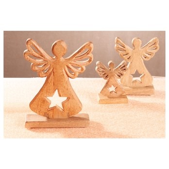 Dekorácia anjel STAR drevo, výška 22 cm 1