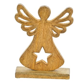 Dekorácia anjel STAR drevo, výška 22 cm 2