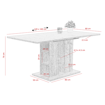 Jedálenský stôl STEFFI dub sanremo 5