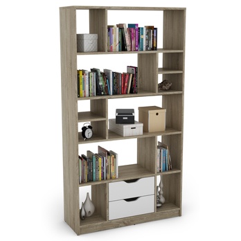 Knihovna STEN 1 dub sonoma/biela 3