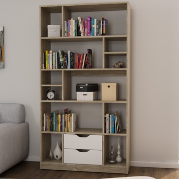 Knihovna STEN 1 dub sonoma/biela 1