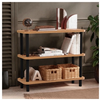 Regál STEP borovica atlantic/čierna 1