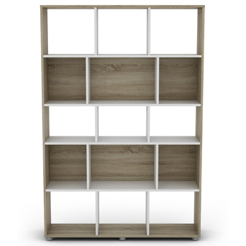 Regál STEVY dub sonoma/biela 2