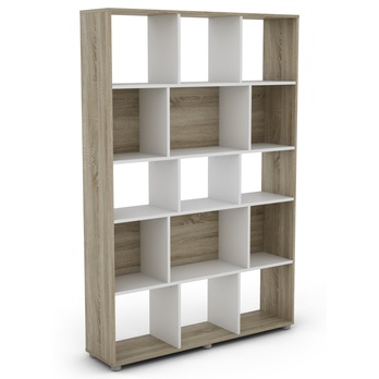 Regál STEVY dub sonoma/biela 3