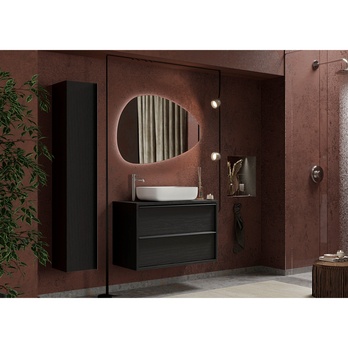 Vysoká kúpeľňová skrinka STILL čierna 2