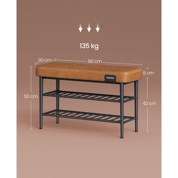 Lavica na topánky STITCH 2 hnedá 3
