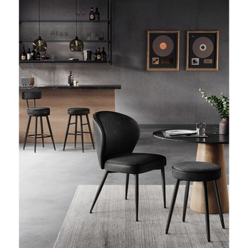 Barová stolička STITCH 6 čierna, sada 2 ks 3