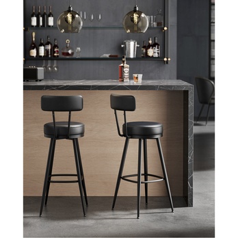 Barová stolička STITCH 6 čierna, sada 2 ks 1