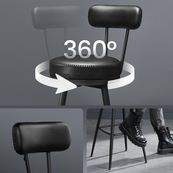 Barová stolička STITCH 6 čierna, sada 2 ks 2