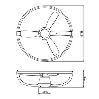 Stropné LED svietidlo s ventilátorom STOCKHOLM biela 3