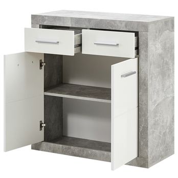 Komoda STONE 5 betón/biela 2