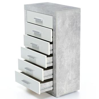 Komoda STONE 6 betón/biela 2