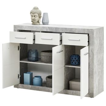 Komoda STONE 7 betón/biela 2